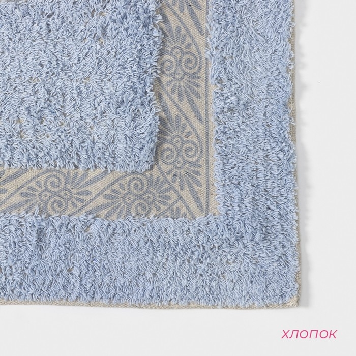 Коврик для дома Доляна «Вензель», 40×60 см, цвет голубой Коврик для дома Доляна «Вензель», 40×60 см, цвет голубой