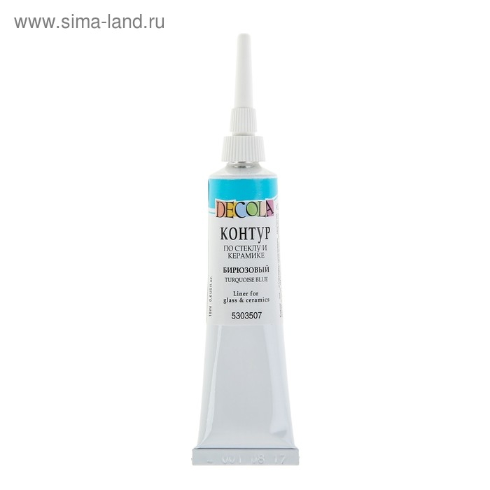 Контур по стеклу и керамике 18 мл, ЗХК Decola, бирюзовый, (5303507)