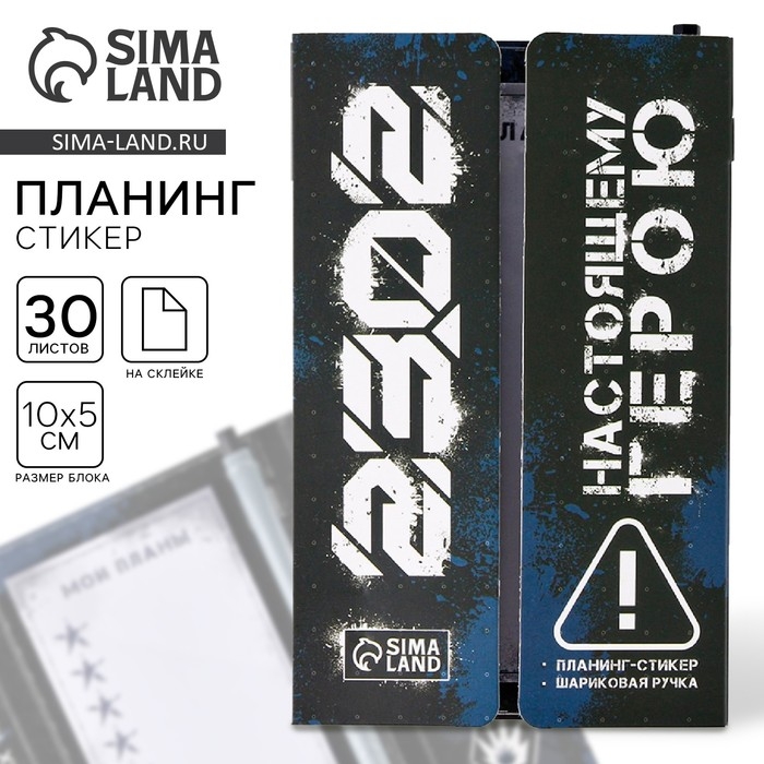 Подарочный набор &laquo;23.02&raquo;: планинг-стикеры 30 листов, ручка пластик