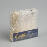 Гирлянда &laquo;Нить&raquo; 5 м роса, IP20, серебристая нить, 100 LED, 2 режима, батарейки AAх3 (нет в комплекте), свечение мульти (RGB)