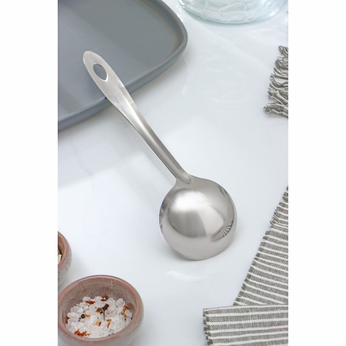 Ложка для соуса из нержавеющей стали Доляна &laquo;Хозяюшка&raquo;, 30 мл, h=25 см, цвет серебряный