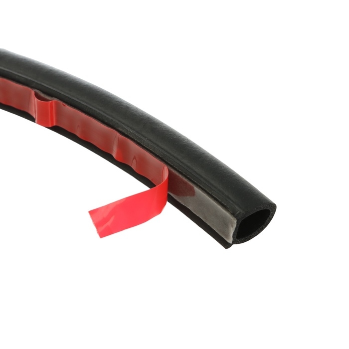 Уплотнитель двери в автомобиль, О-образный, 10×10 мм, самоклеящийся, 5 м, черный Уплотнитель двери в автомобиль, О-образный, 10×10 мм, самоклеящийся, 5 м, черный