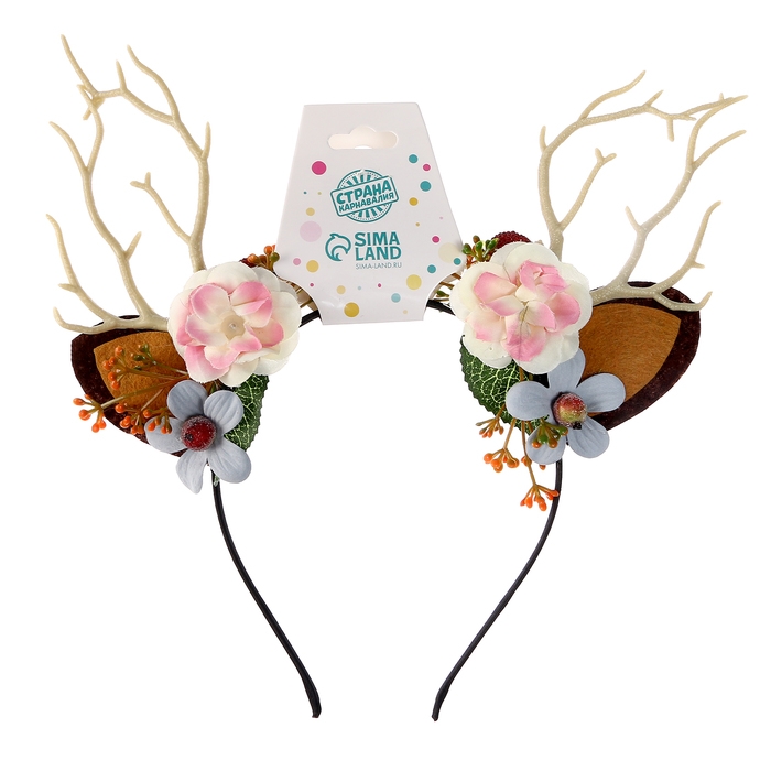 Карнавальный ободок «Ушки с цветами» Карнавальный ободок «Ушки с цветами»
