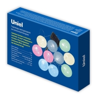 Садовая гирлянда на солнечной батарее &laquo;Клубки&raquo; Uniel, IP44, 1,8 м, теплый белый