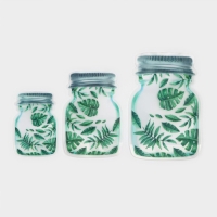 Набор пакетов для хранения сыпучих продуктов Доляна &laquo;Листья&raquo;, застёжка zip-lock, 3 шт, 15&times;10 см, 20&times;13 см, 24,5&times;16,5 см, цвет зелёный