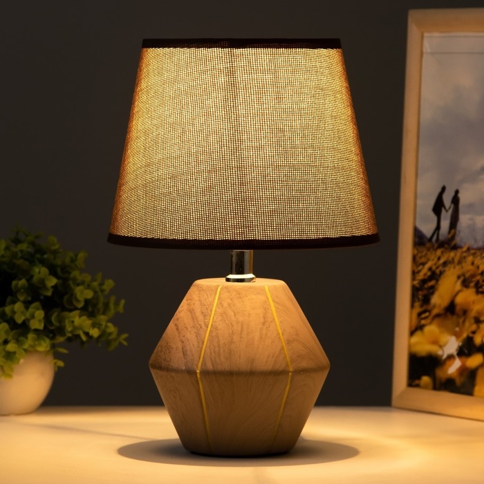 Настольная лампа "Амандин" E14 40Вт коричневый-золото 23х23х35 см RISALUX