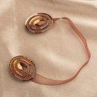 Подхват для штор &laquo;Блестящий овал&raquo;, 4 &times; 5 см, цвет коричневый