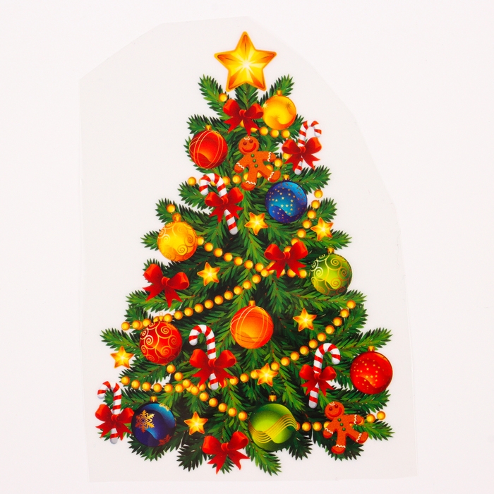 Термотрансфер &laquo;Ёлочка с гирляндой&raquo;, набор 10 шт.