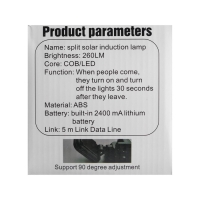 Светодиодный прожектор на солнечной батарее 20 Вт, выносная панель, 15 &times; 13 &times; 7 см, 6500К