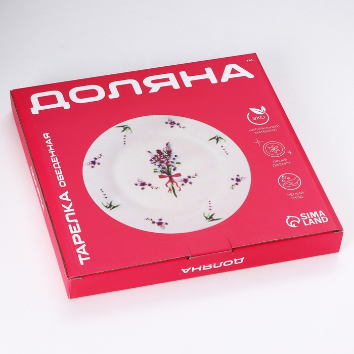 Тарелка фарфоровая обеденная Доляна &laquo;Пташка&raquo;, d=25,3 см, цвет белый