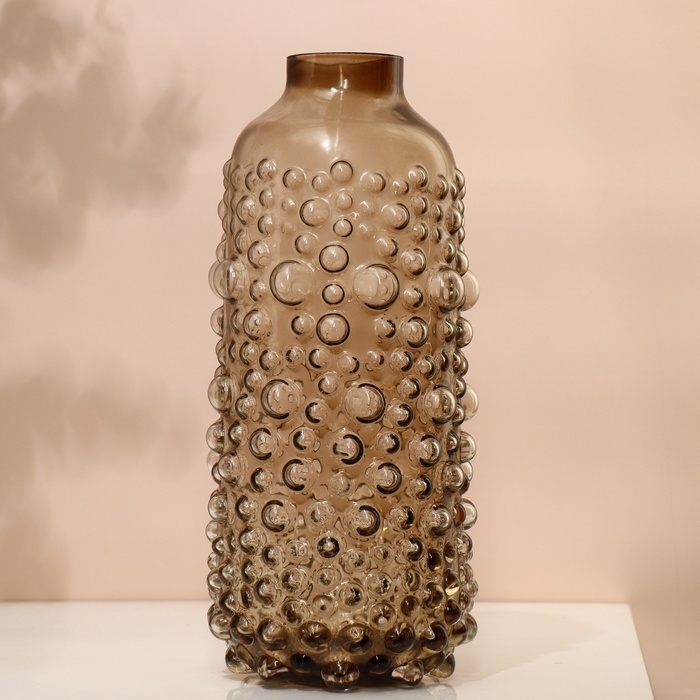 Ваза для цветов &laquo;Мальва&raquo; из темного прозрачного стекла 30 х 15 х 15 см