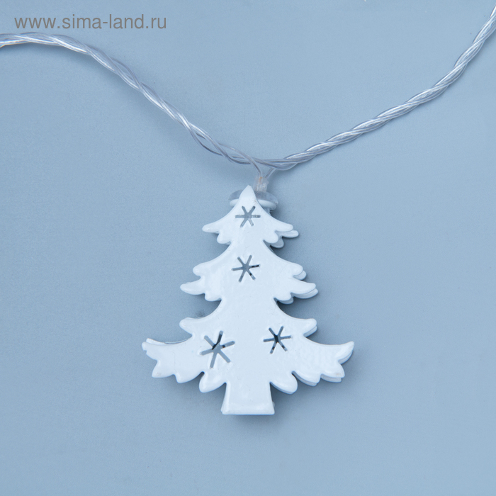 Гирлянда &laquo;Нить&raquo; 4 м с насадками &laquo;Новогодняя сказка&raquo;, IP20, прозрачная нить, 20 LED, свечение мульти, 8 режимов, 220 В