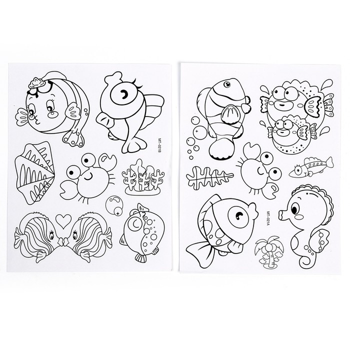 Набор для творчества: аппликация EVA крошкой и раскраска - наклейки &laquo;Морские обитатели&raquo;