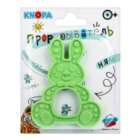 Прорезыватель силиконовый &laquo;Зайка&raquo;, цвет МИКС, КНОПА