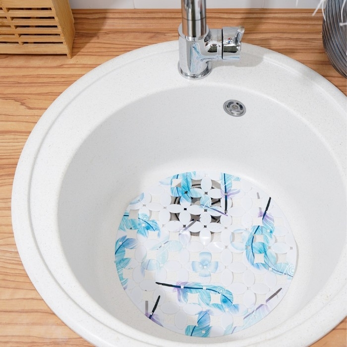 Коврик в раковину Доляна «Пёрышки», 29×29 см Коврик в раковину Доляна «Пёрышки», 29×29 см