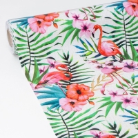 Клеёнка на стол на нетканой основе Доляна &laquo;Фламинго&raquo;, рулон 20 метров, ширина 137 см, общая толщина 0,2 мм