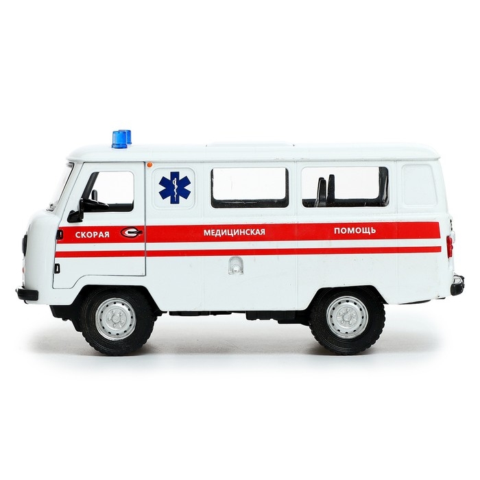 Машина металлическая «УАЗ 3962. Скорая помощь», инерция, 1:24, свет и звук Машина металлическая «УАЗ 3962. Скорая помощь», инерция, 1:24, свет и звук