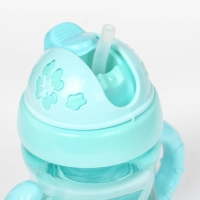 Поильник детский с силиконовой трубочкой, 200 мл., с ручками, цвета МИКС Поильник детский с силиконовой трубочкой, 200 мл., с ручками, цвета МИКС