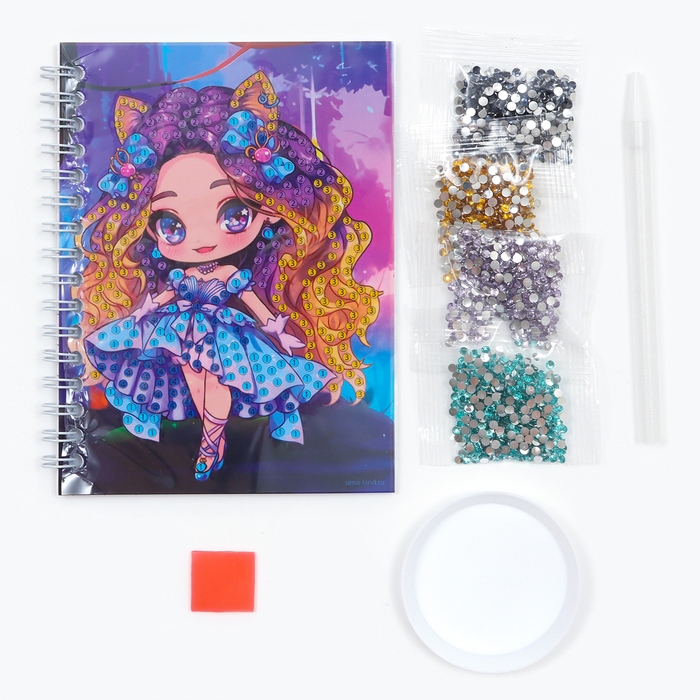 Алмазная мозаика с частичным заполнением для детей на блокноте «Модница», 11 х 15 см, 48 листов Алмазная мозаика с частичным заполнением для детей на блокноте «Модница», 11 х 15 см, 48 листов