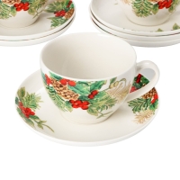 Сервиз фарфоровый чайный Доляна «Рождество»,12 предметов: 6 чашек 280 мл, 6 блюдец, d=15 см Сервиз фарфоровый чайный Доляна «Рождество»,12 предметов: 6 чашек 280 мл, 6 блюдец, d=15 см