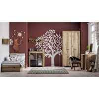 Кровать односпальная с ПМ и основанием 800*2000 Квадро 15, 840х2040х880, Дуб делано