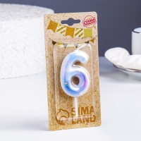 Свеча в торт на шпажке "Звездопад", цифра 6, 5,5 см Свеча в торт на шпажке "Звездопад", цифра 6, 5,5 см