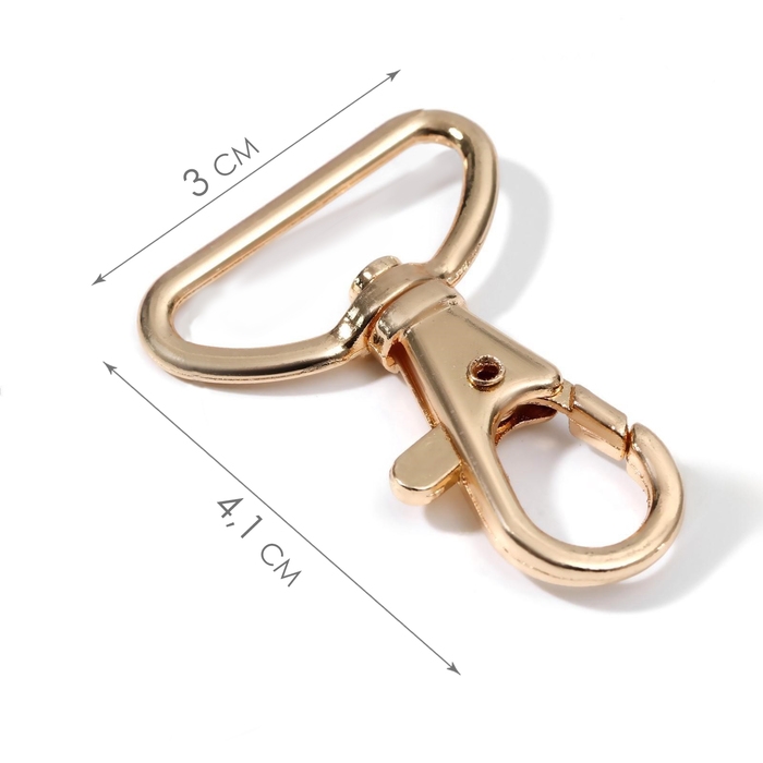Карабин металлический, 41 × 30 мм / 25 × 2,5 мм, 5 шт, цвет золотой Карабин металлический, 41 × 30 мм / 25 × 2,5 мм, 5 шт, цвет золотой
