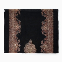 Шарф текстильный женский, черный/бежевый, р-р 50*160 Шарф текстильный женский, черный/бежевый, р-р 50*160