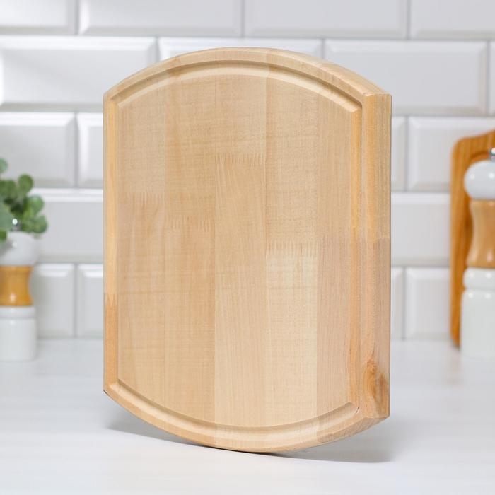 Доска разделочная и сервировочная "Прямоугольник выпуклый", с желобом  МАССИВ, 32&times;29,5&times;3 см