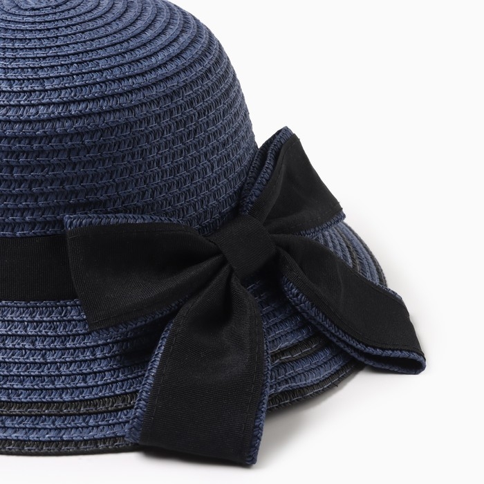 Шляпа для девочки MINAKU Шляпа для девочки MINAKU "Модница", цвет синий, р-р 52