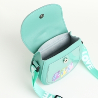 Сумка детская для девочки на клапане &laquo;Выбражулька&raquo;, цвет зелёный