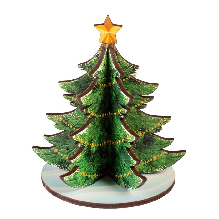 Модель из дерева &laquo;Ёлка сборная. Новогодние украшения&raquo;