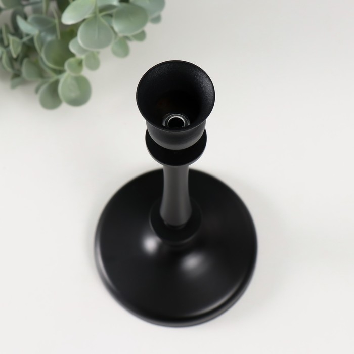 Подсвечник металл на 1 свечу Подсвечник металл на 1 свечу "Шанто" d=2 см чёрный 10х10х22 см