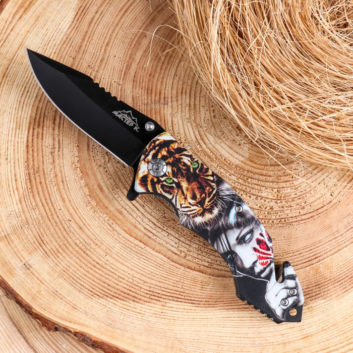 Нож складной Нож складной "Тигр" 19,5см, клинок 85мм/1,2мм, микс