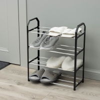 Обувница Доляна, 4 яруса, 41,5&times;18,5&times;50,5 см, цвет чёрный