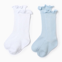 Гольфы детские 2 пары Крошка Я BASIC LINE, 8-10 см, голубой/белый Гольфы детские 2 пары Крошка Я BASIC LINE, 8-10 см, голубой/белый