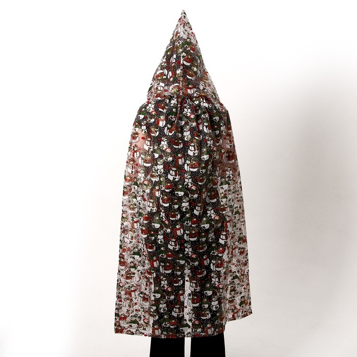 Карнавальный плащ взрослый &laquo;Снеговики&raquo;, органза, длина 120 см