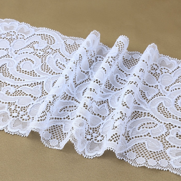 Кружевная эластичная ткань, 175 мм &times; 2,7 &plusmn; 0,5 м, цвет небесно-голубой