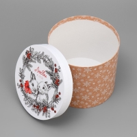 Коробка подарочная круглая &laquo;Любви и тепла&raquo;, 17.5 х 20 см, Новый год