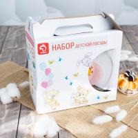 Набор детской посуды Доляна &laquo;Жирафы&raquo;, 3 предмета: миска 450 мл, тарелка d=20 см, кружка 200 мл