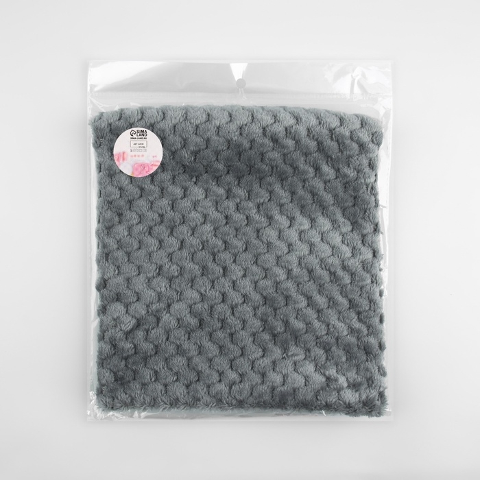 Лоскут плюш &laquo;Соты&raquo;, 50 &times; 50 см, 220 г/м, цвет серый №18