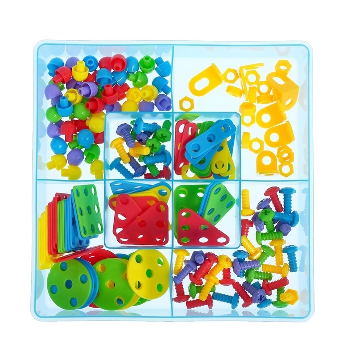 Конструктор Болтовая мозаика &laquo;Объёмные фигуры&raquo;, с отвёрткой и основанием, 189 деталей