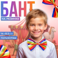 Карнавальный бант на резинке, горизонтальные полоски Карнавальный бант на резинке, горизонтальные полоски