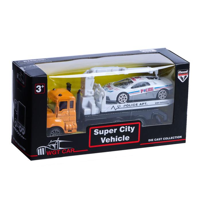 Грузовик металлический &laquo;Эвакуатор&raquo;, с машинкой, инерция, МИКС