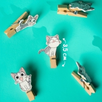 Набор для фото и декора &laquo;Котята&raquo;, в наборе прищепки 10 шт., верёвка 100 см