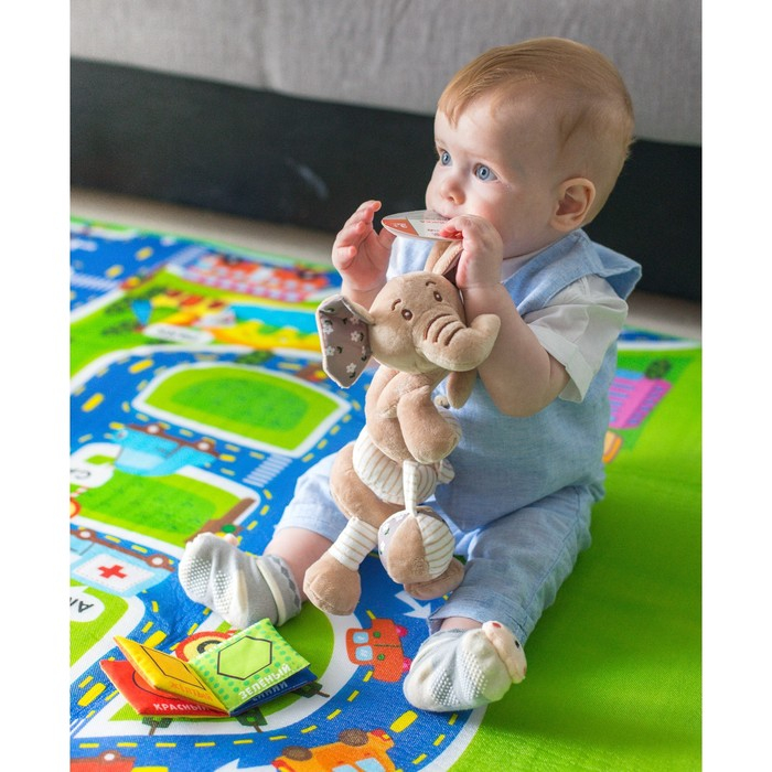 Растяжка - спираль с игрушками дуга на коляску / кроватку для малышей 0+ «Слоник Няша», Крошка Я Растяжка - спираль с игрушками дуга на коляску / кроватку для малышей 0+ «Слоник Няша», Крошка Я