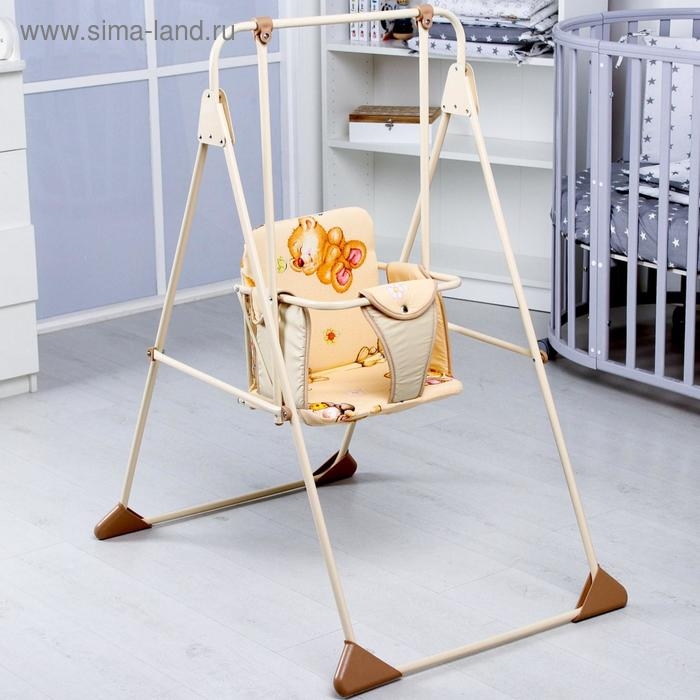 Качели детские напольные &laquo;Ветерок&raquo;, бежевые рисунок МИКС