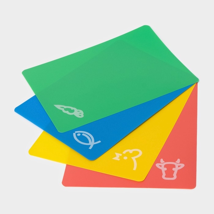 Набор досок разделочных гибких Доляна, 38×30 см, 4 шт, цвет ассорти Набор досок разделочных гибких Доляна, 38×30 см, 4 шт, цвет ассорти