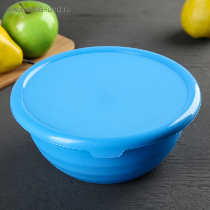 Миска с крышкой, 2,1 л, цвет МИКС Миска с крышкой, 2,1 л, цвет МИКС