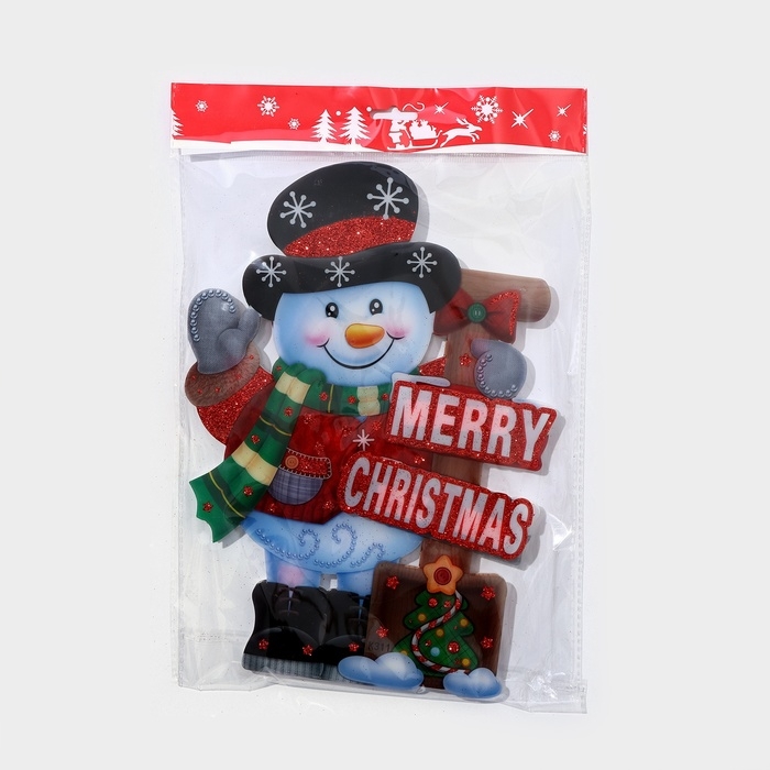 Декоративное светящиеся украшение (подвеска) Декоративное светящиеся украшение (подвеска) "Снеговик" 32х23 см